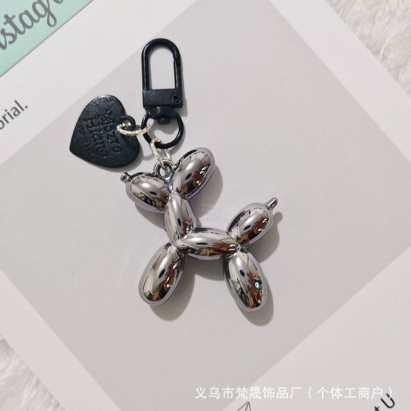 かわいいins風メッキバルーン犬のキーホルダークリエイティブカップルの親友DIYキーホルダー|undefined