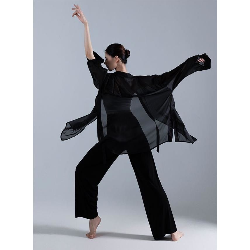 Modern Dance Practice Clothes, Loose Shirts, Straight Dance Pants, Summer Elegant and High-End Women's Tops