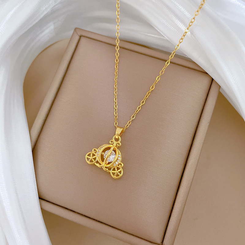 Collier De Luxe Scintillant Strass Pour Femme Chaîne En Acier_voghion.com