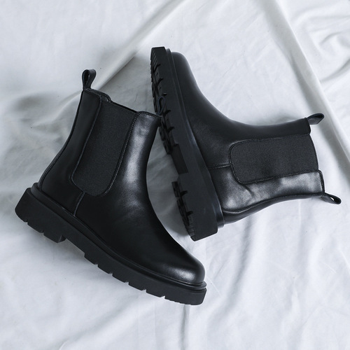 Large size autumn and winter Martin boots 45 men's Korean style Chelsea men's boots 46 British style plus velvet high-top shoes 6032-L