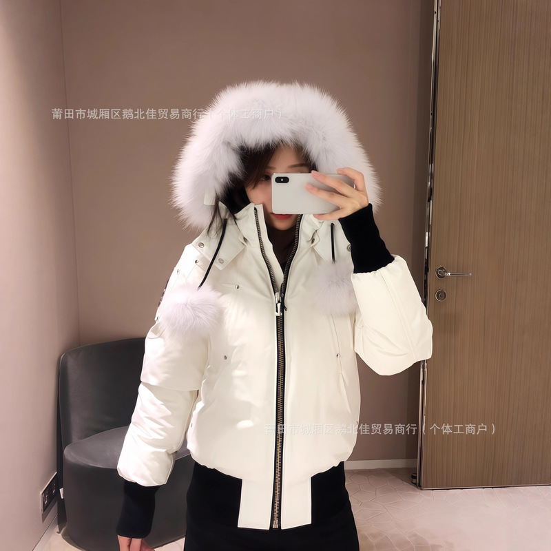Cross-Border Moose Shearling down Jacket 03 Women's Short Jacket Gold Label 3Q Fox Fur Canadian Style Coat