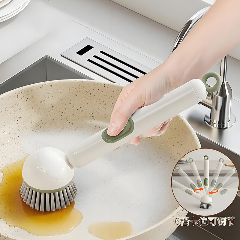 加液长柄洗锅刷厨房清洁洗碗刷可挂式刷锅的刷子可旋转洗锅清洁刷|undefined