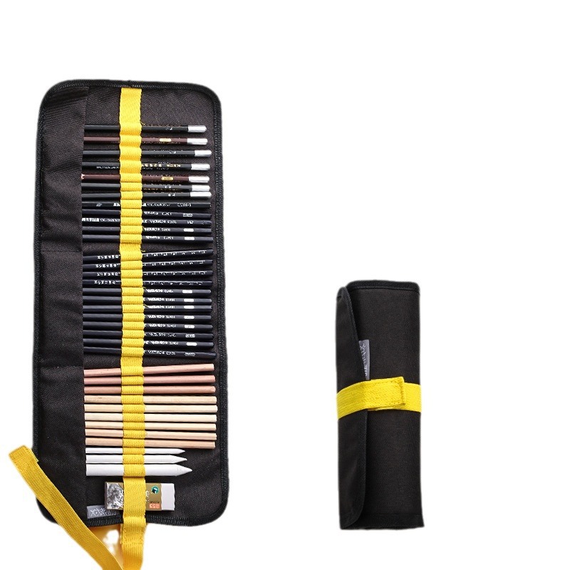Bolsa de bolígrafo de tela de plomo de color boceto de lápiz especial de pintura de arte 36 colores 36 agujeros portátiles