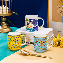 创意个性描金杯子骨瓷马克杯陶瓷喝水杯家用办公咖啡杯男妇茶杯