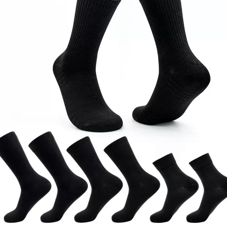 Cross-border men's socks high rubber leg tube men's and women's plus size solid color tube socks European and American running sports crew socks