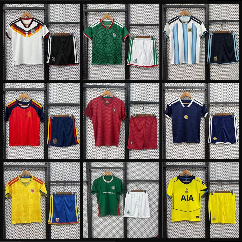 2026 World Cup Jerseys Argentina Spain Germany Brazil Portugal Children's Football Uniforms Kids Set