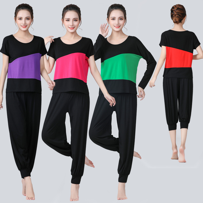 Square Dance Clothing Women's Modal Sports Running Clothing Large Size Yoga Clothing Middle-aged and Elderly Performance Clothing Practice Clothing