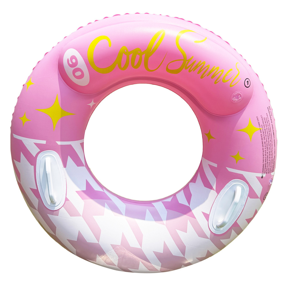 Transfronterizos ampliados con mango de barco de anclaje arco iris anillo de natación para adultos anillo de natación infláble arco iris de gran tamaño para hombres y mujeres