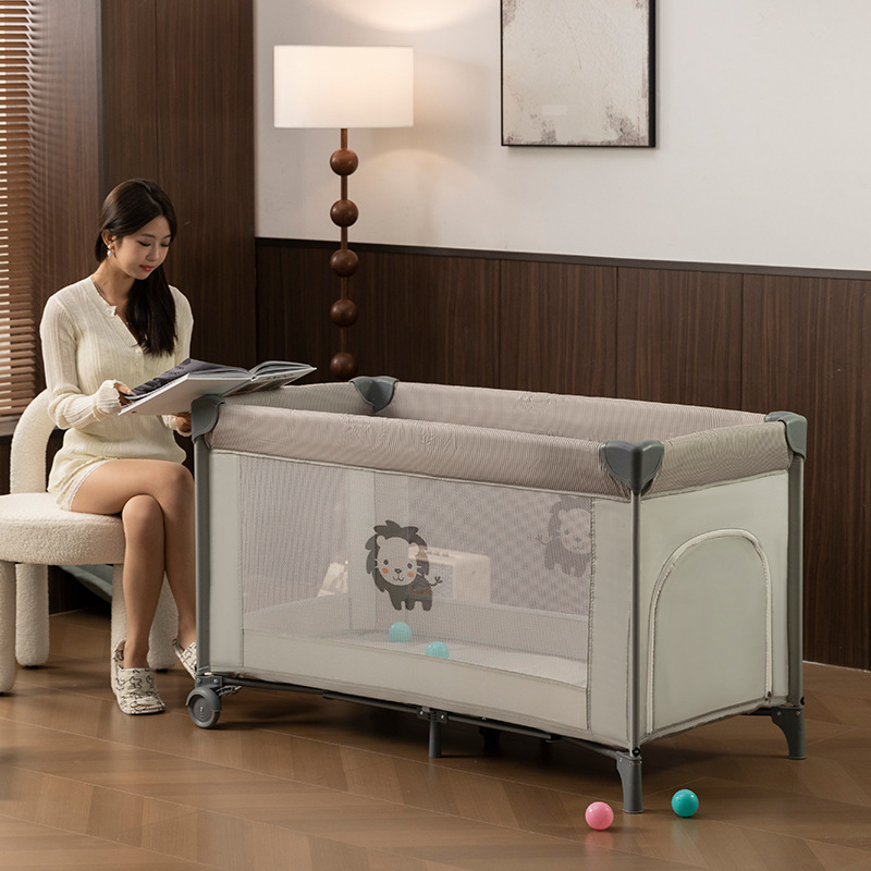 Cama multifuncional plegable transfronteriza con un botón Cama de bebé portátil plegable 0 - 4 años de edad recién nacido se puede mover