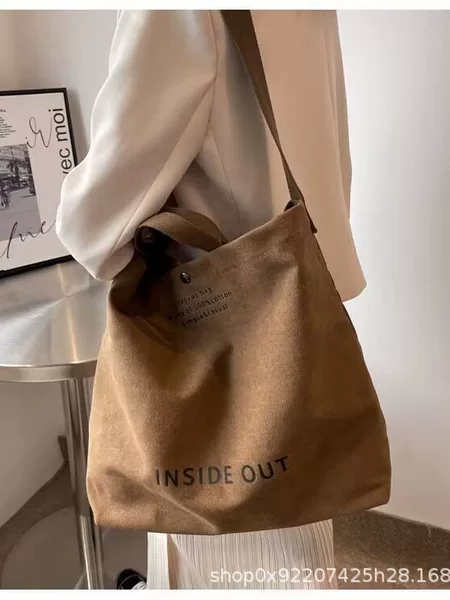 Wholesale Large Quantities of Ready-Stock Cross-Border Best-Selling Vintage-Style Lightweight 12-Ounce Canvas Crossbody Tote Bags