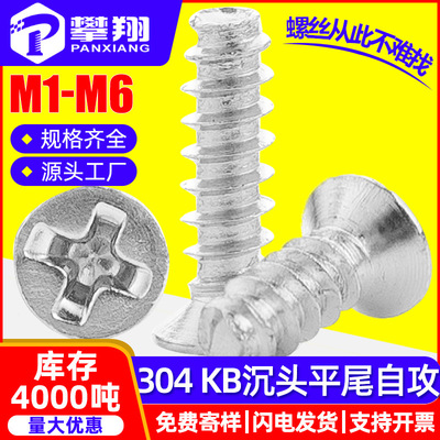 304不锈钢十字槽沉头平尾自攻螺钉平头机箱风扇螺丝M1.6/M2/M3/M5