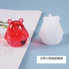 Poppy diy crystal glue mold three-dimensional bear cute cartoon table decoration mirror silicone mold