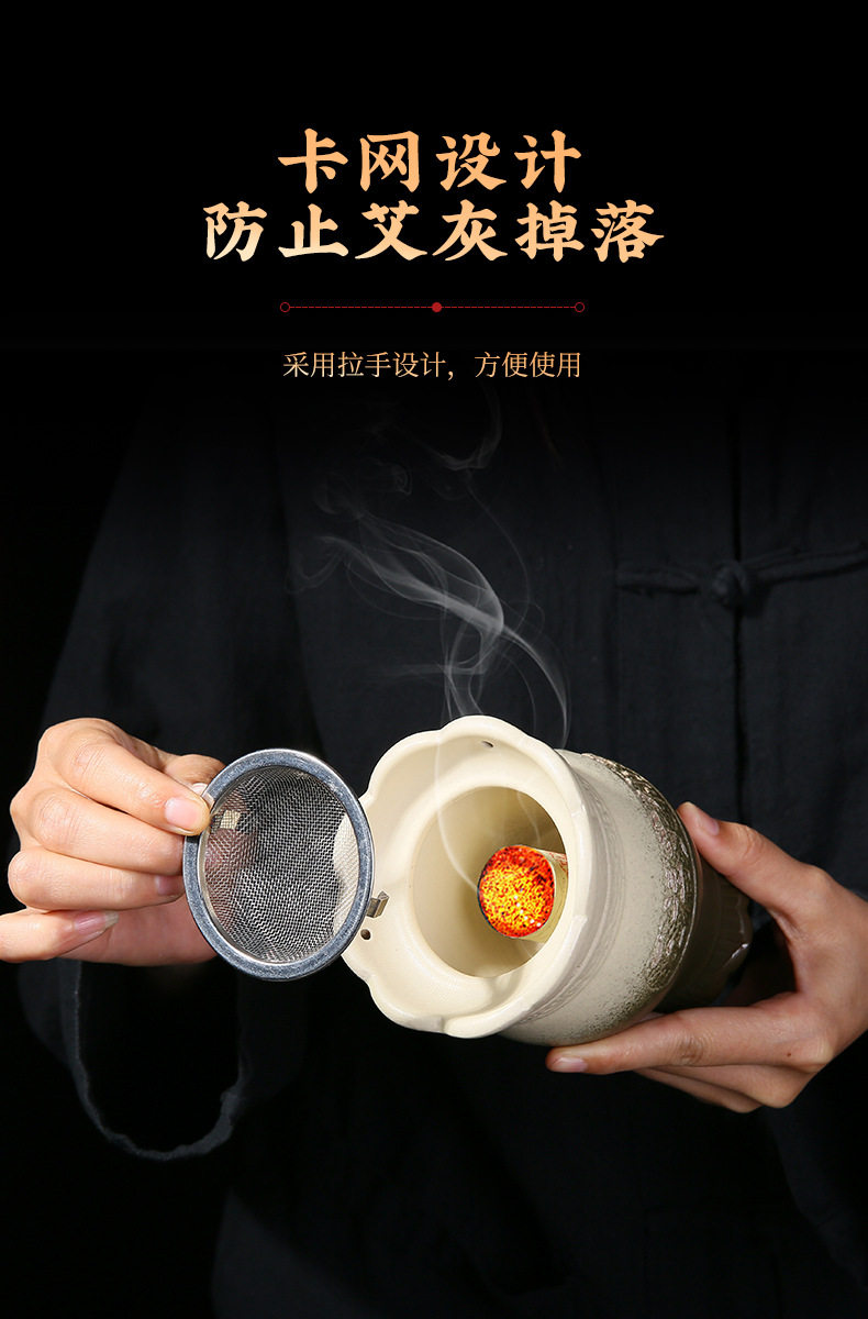 Ceramic Fire Dragon Cupping Jar Moxibustion Warmer for Home Spa Massage Therapy 700g quality and texture