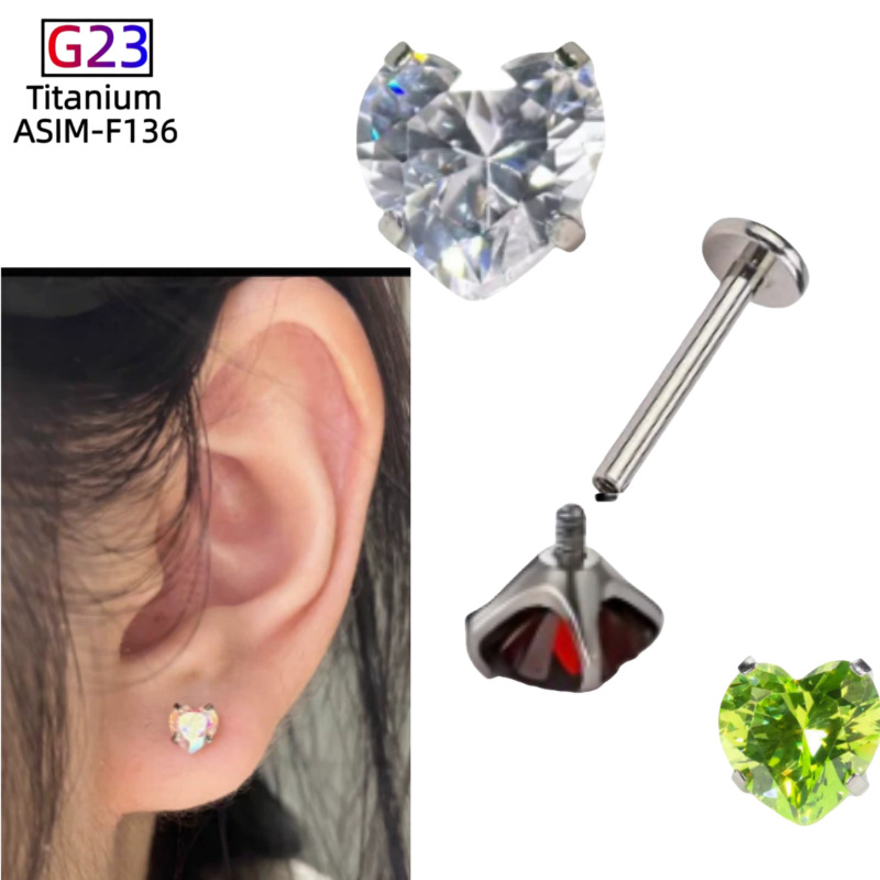 Labret stud lip piercing jewelry styling detail