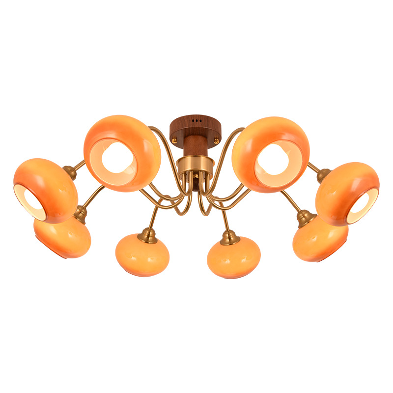 Lámpara de sala de estar francesa medieval retro luces de comedor de alta calidad de nuez americana estudio dormitorio lámpara de protección de ojos L271
