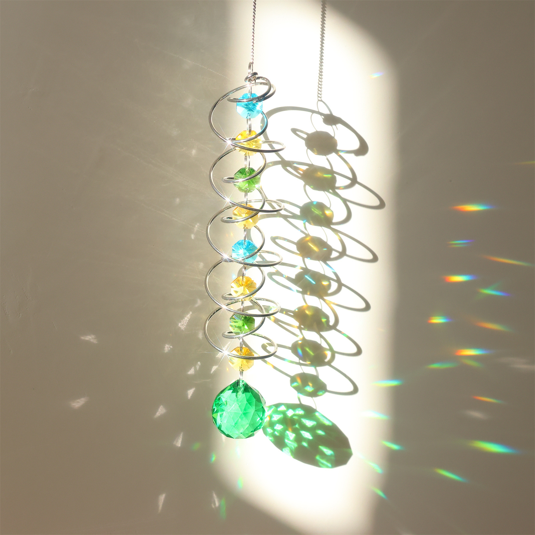 Glass Material Casual Elegant Spiral Glass Suncatcher Wind Chime Wall Art