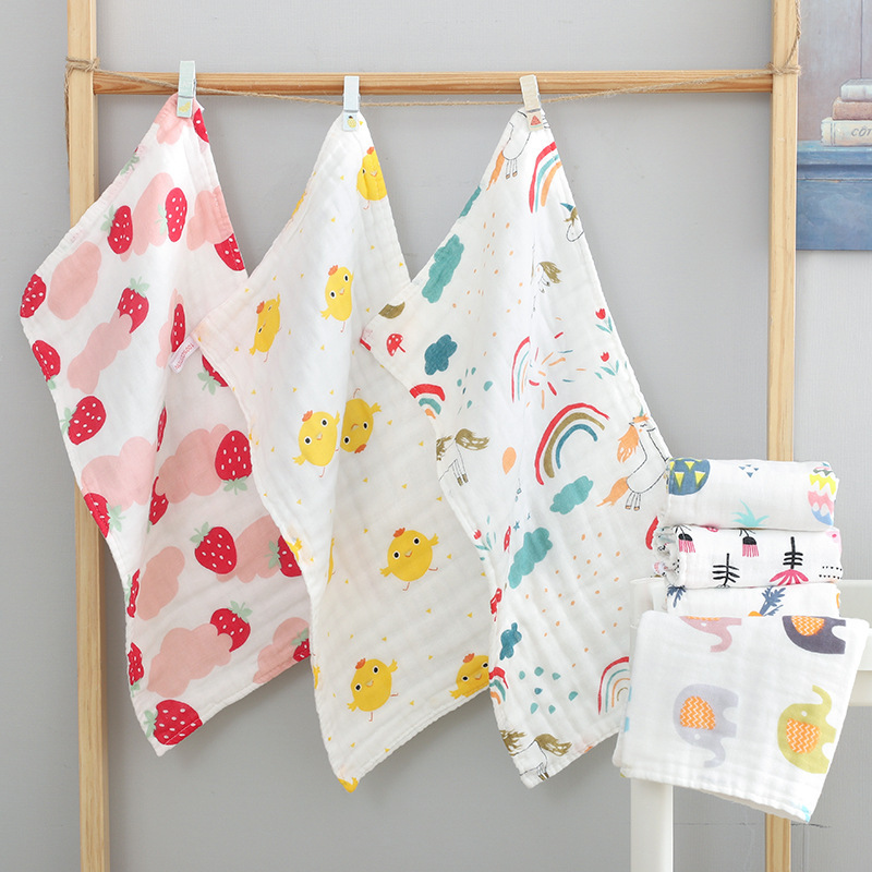 Baby Gauze Small Square Six-Layer A Pure Cotton Baby Spit Towel Soft High Density Gauze Newborn Small Towel Baby Gauze Small Square Six-Layer A Pure Cotton Baby Spit Towel Soft High Density Gauze Newborn Small Towel
