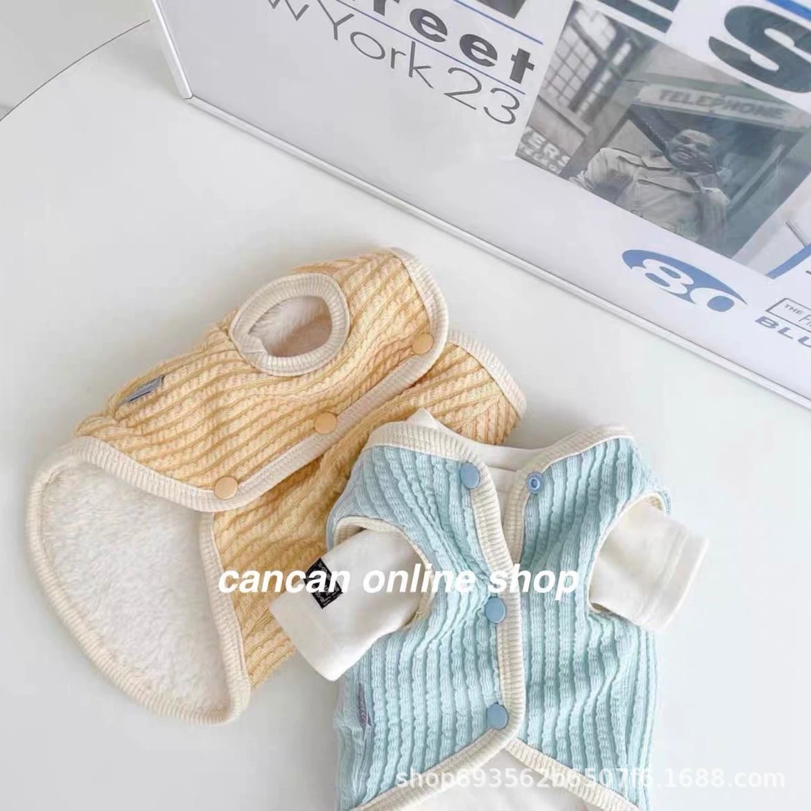 Симпатичные шерстяные жилеты для домашних животных весной и осенью тонкая кошачья одежда кукла синяя кошка собака бархат теплая жилет