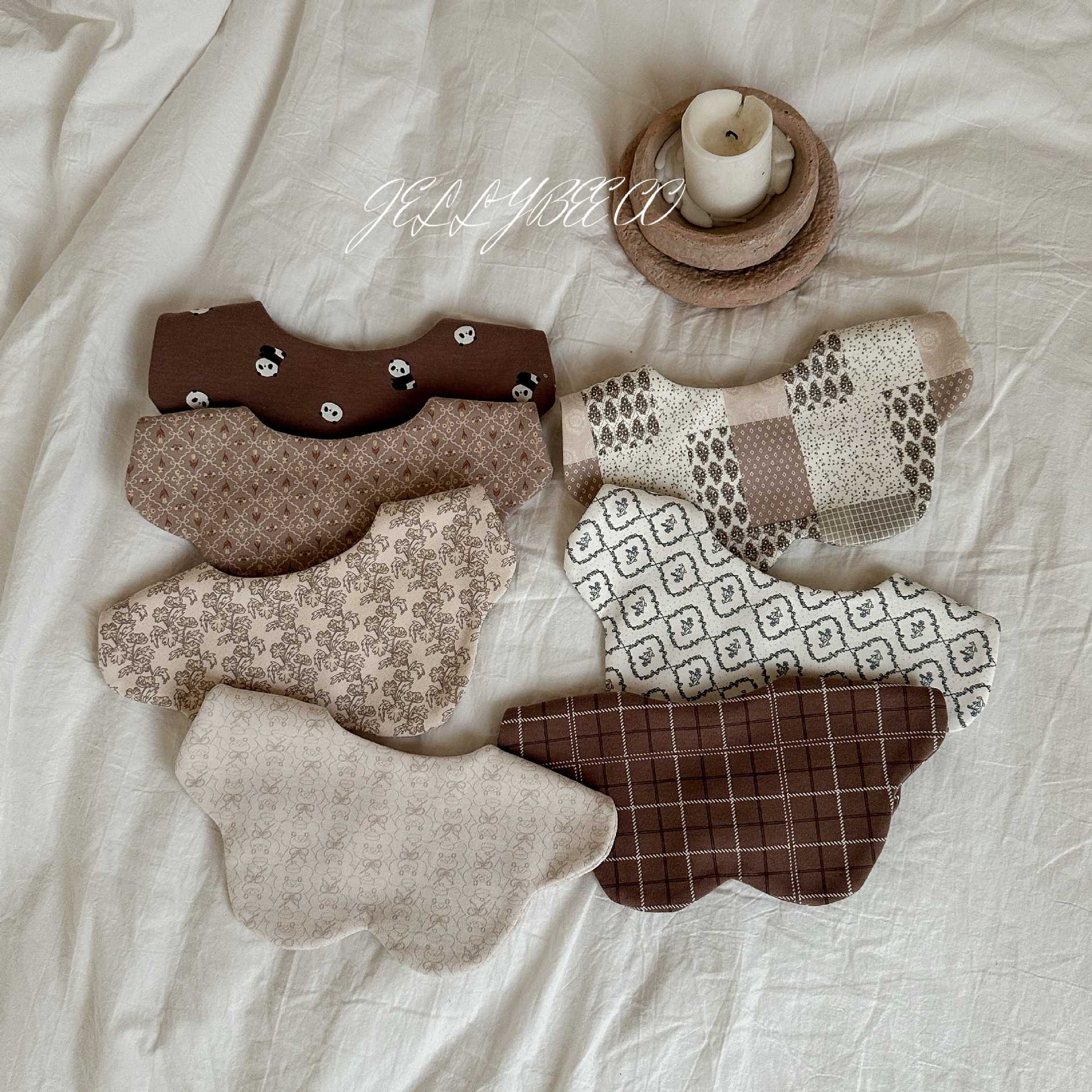 2025 New K-Style Ins Autumn and Winter Baby Bib Pure Cotton Double-Sided Infant Saliva Towel Bib Soft 0-2 Years Old