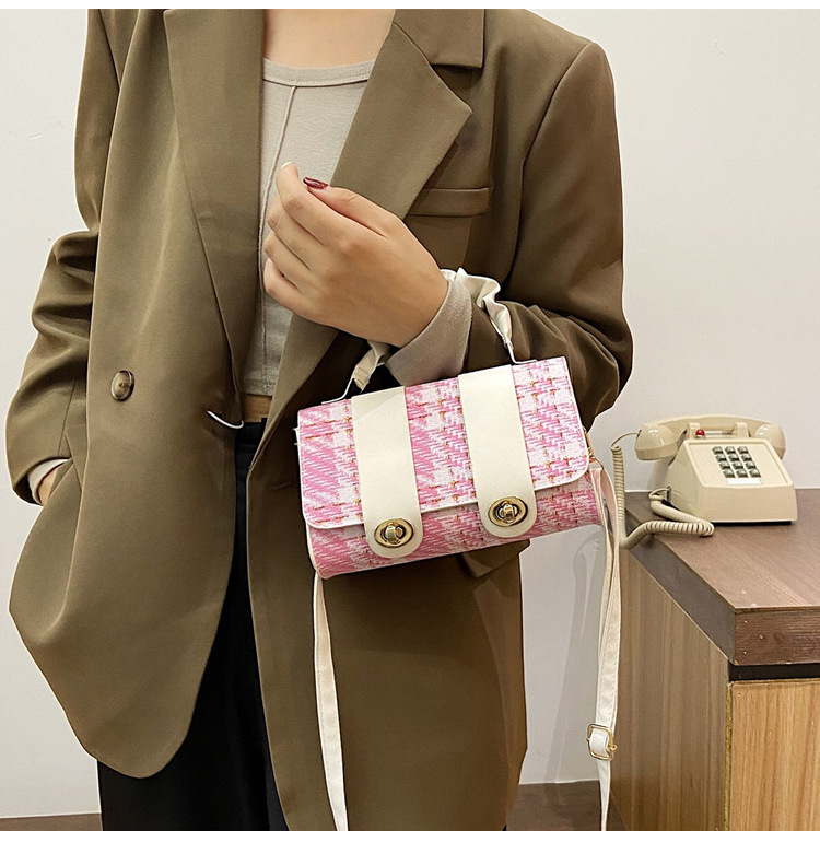 Fashion Plaid Handbag Fashion Shoulder Messenger Bag Pillow Bag Small Boston Bag display picture 18