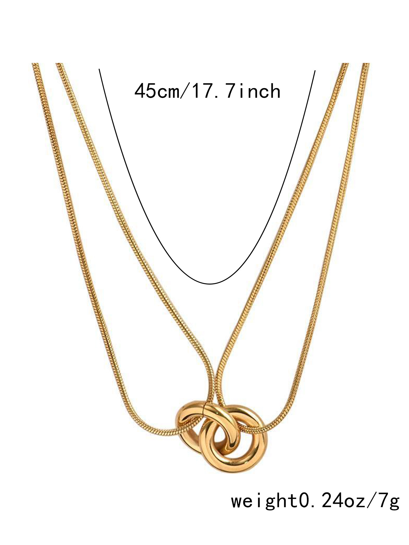 Women's Gender Wholesale Jewelry Modern Style Circle Titanium Steel Plating Necklace Snake Chain