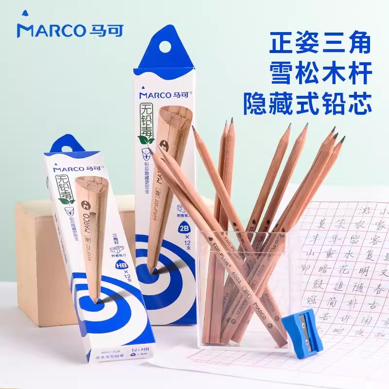 MARCO 6000/6001/6003/6004 registro triángulo Varilla hexagonal Varilla avanzada escritura estudiante lápiz