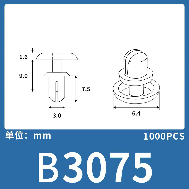 Expansión remache de nylon niño y madre hebilla de plástico hebilla de nylon remache fijo clip hebilla Blanco Negro