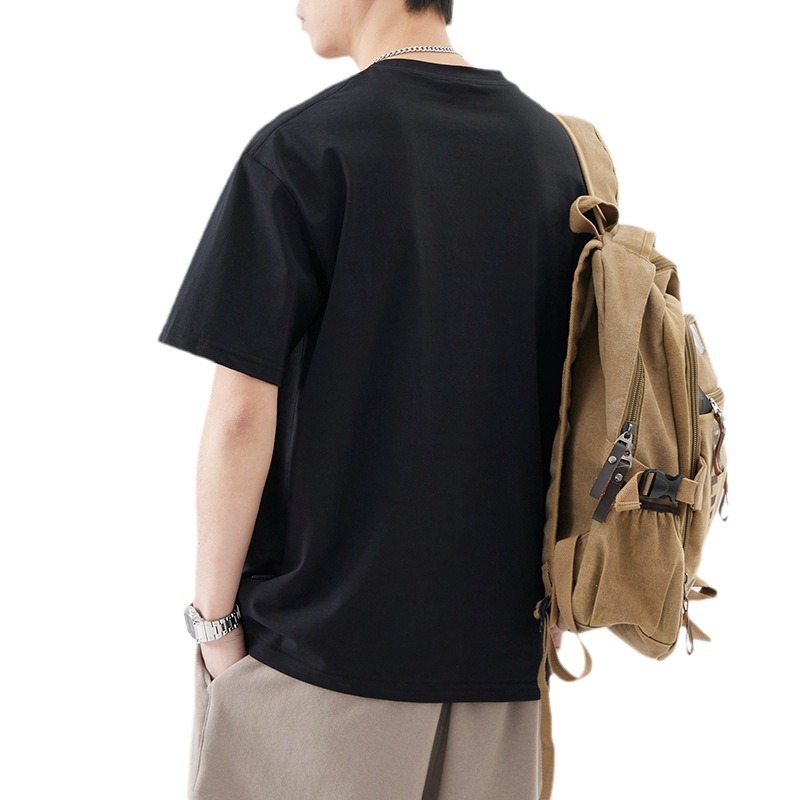Mingge | 260g Heavy Ice Silk Embroidered Short Sleeve T-shirt Men's 2024 Summer Loose Casual Joker Top Men