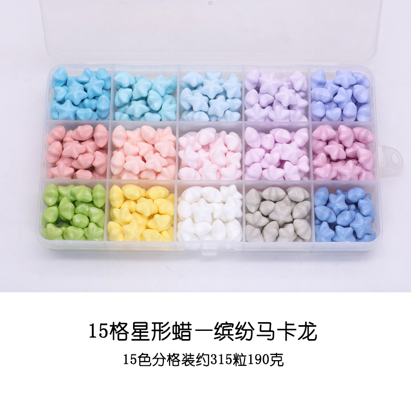 Juego de Perlas de Cera para Sellos de Estrella, 24 Rejillas, Serie de Colores Macaron, Perlas de Cera para Sellos de Pentagrama Baratas, Colores Mezclados