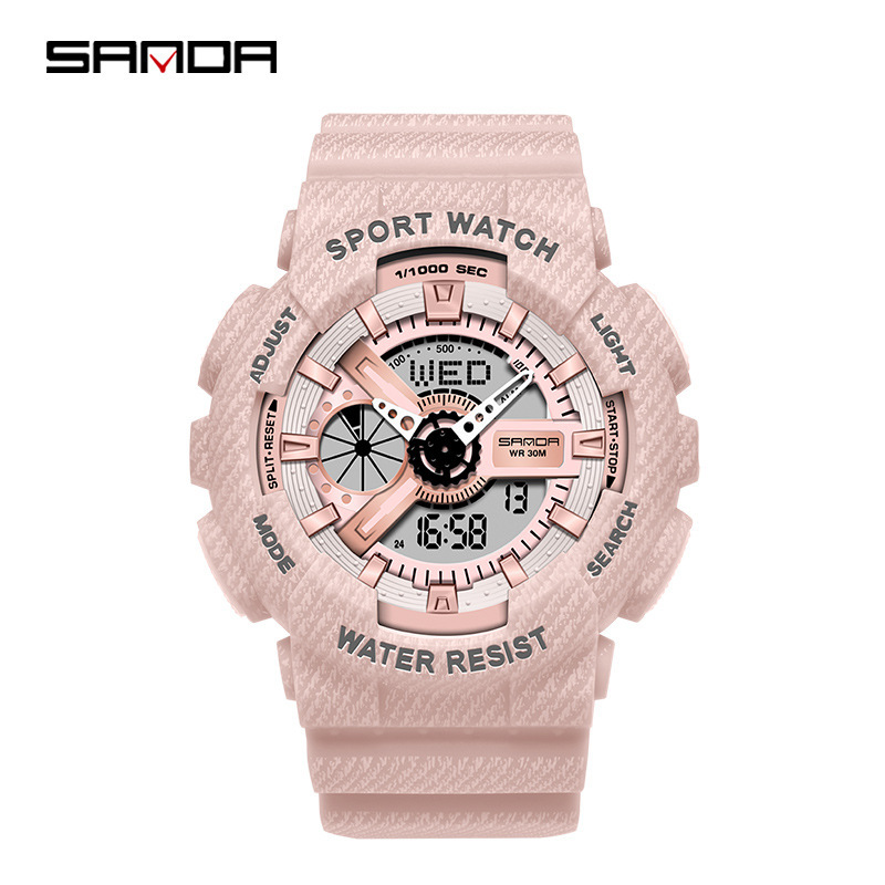 Reloj electrónico multifuncional de alto valor facial de transmisión en vivo de explosión de moda para hombres y mujeres impermeable movimiento de reloj de chicas