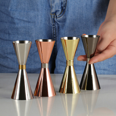 調酒器日式金環量酒器304不鏽鋼量酒器杯安士杯帶刻度雙頭量杯