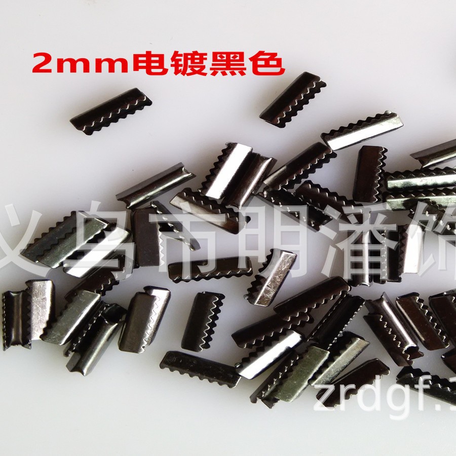 供应2MM粗绳子用卡扣11MM长包2MM绳子有齿马仔扣绳子接头铁扣
