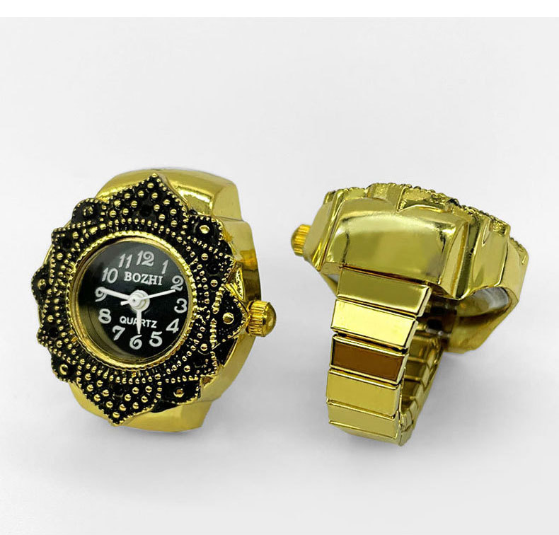 22g Weight Quartz Glass Mirror Material Stainless Steel Strap Material Watch Rings Classification Pointer+Number Display Type Round Dial Shape Street, Shopping Occasion Quartz Movement Geometric Pattern All Seasons Season Unisex Gender Vintage Style, Classic Style Style Vintage Style Classic Style Geometric Quartz Watch Rings