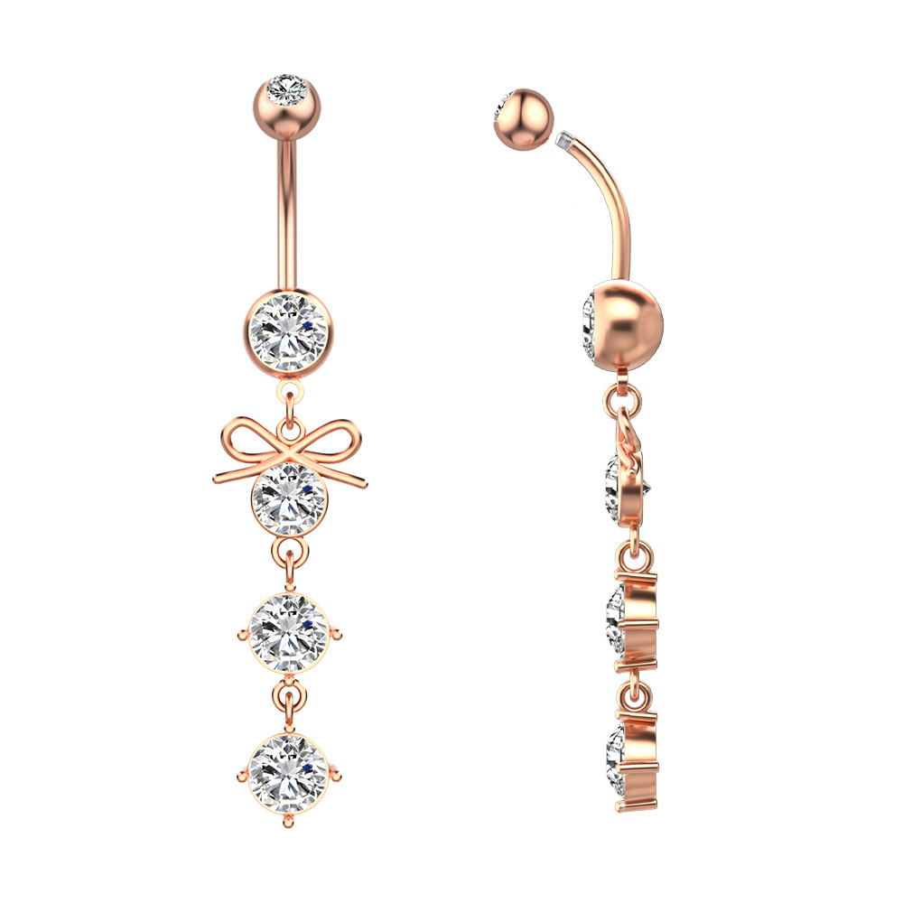 Zirconium with bow, belly button piercing, wholesale