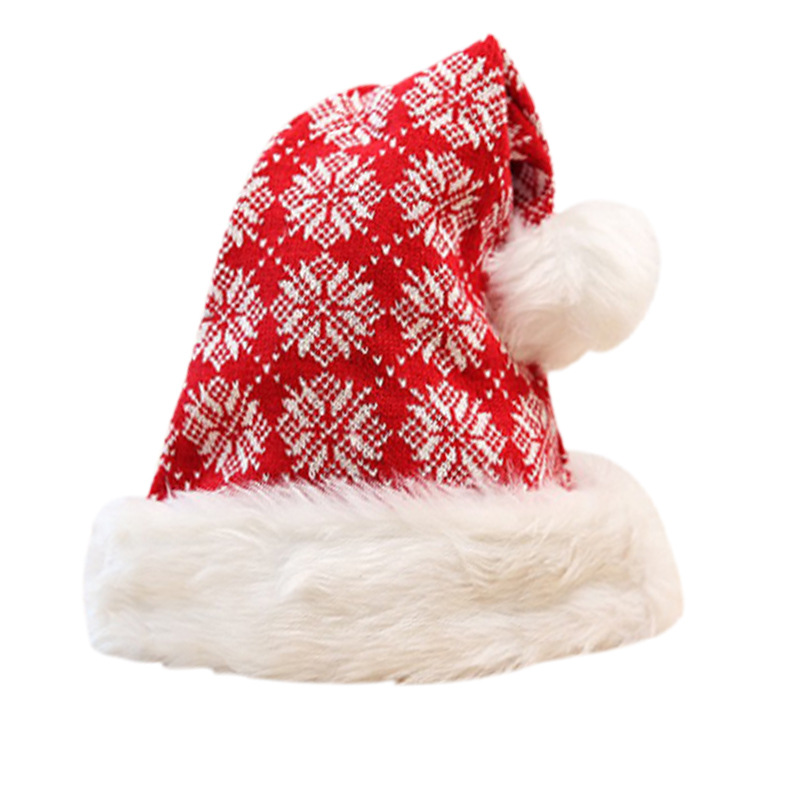 Sombreros de Navidad a rayas transfronterizas, sombreros de Navidad de peluche, sombreros de Santa Claus, sombreros de decoración de Navidad, sombreros de grosor aumentados