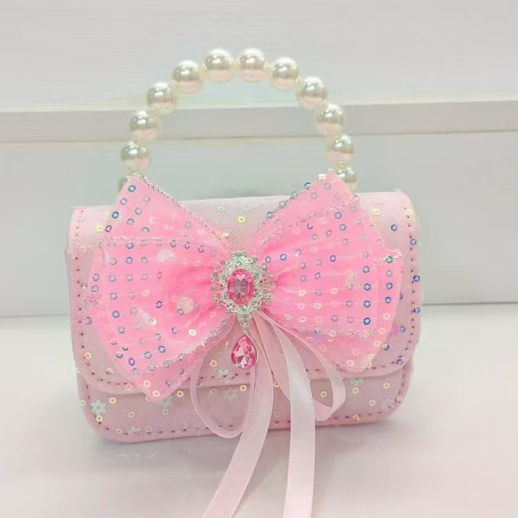 Bolso portátil de la princesa de perlas, bolso cuadrado, accesorios, bolso de cadena, bolso de Año Nuevo, bolso de Año Nuevo, regalo del Día de los Niños, 1 de junio