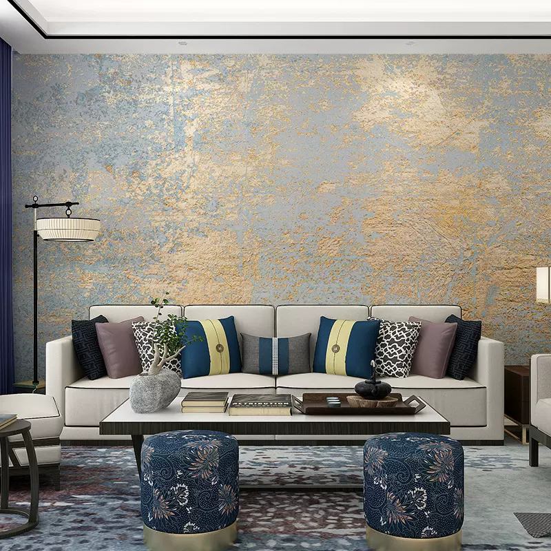 新中式电视背景墙2025新款网红墙纸客厅沙发轻奢影视卧室墙布