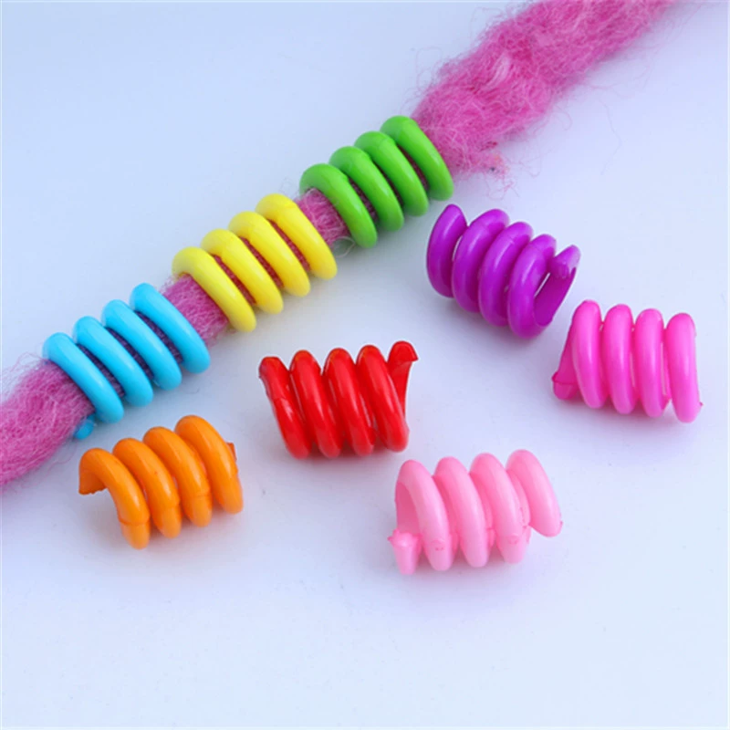 Акрил цветной большой перфорированный парик грязные плетеные волосы косы украшения бусы DIY украшения девушки головные уборы кольца для волос