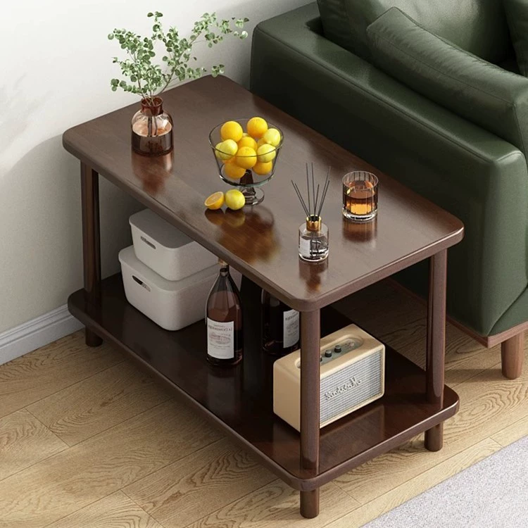 Приставной столик для дивана, простой двухслойный журнальный столик, небольшой столик, простой сдаваемый дом, прикроватная тумбочка для небольшой квартиры, стеллаж для хранения вещей.