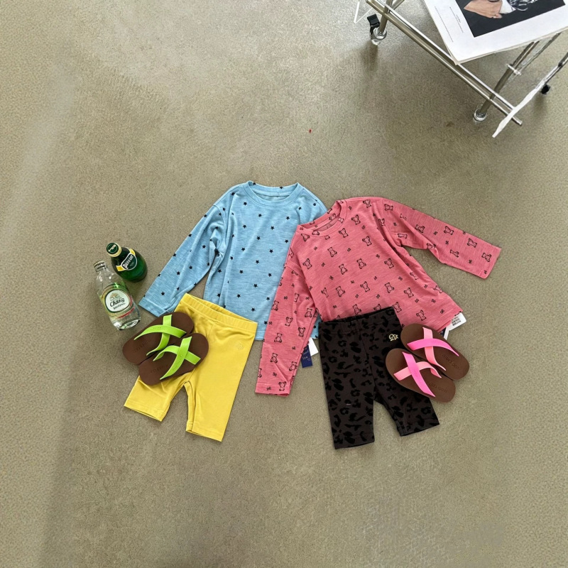 Girls' 2026 Summer Baby Cycling Shorts Children's Printed Shorts Versatile Leopard Print Pants Children's Solid Color High Elastic Shorts