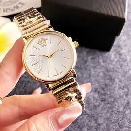 厂家批发全金浮雕女表希腊纹钢带腕表抖音直播爆款一件代发女士表
