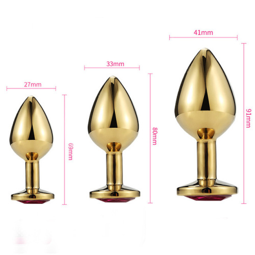 Metal Anal Plug Adult Sex Toy Wholesale Dropshipping Perineal Stainless Steel Colorful Base Drill Anal Expander (Small Size)