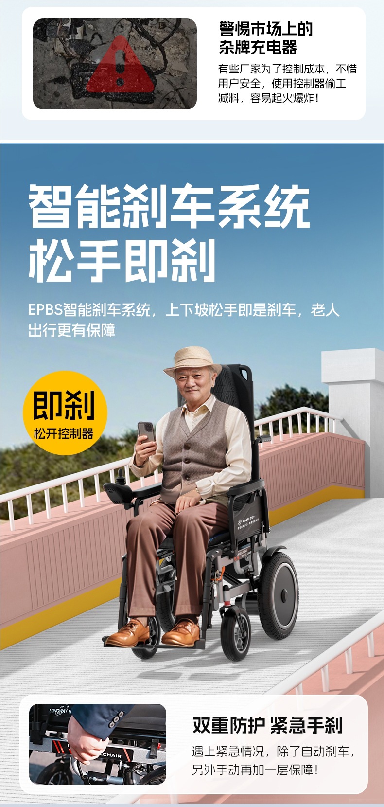 Electric Wheelchair, Intelligent, Fully Automatic, Reclining, Special for the Elderly, Disabled, Folding, Lightweight Four-Wheel Scooter