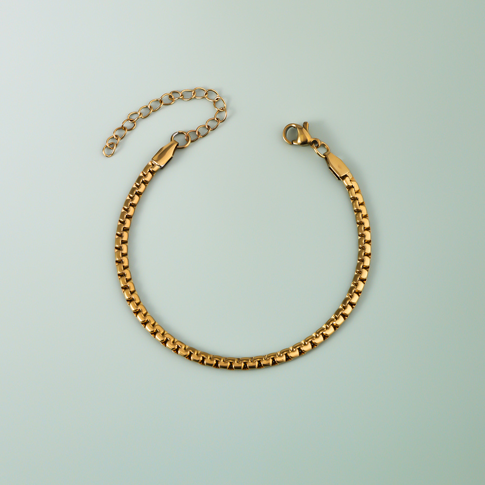 20g Weight 18K Gold Plated Plating Material Chain Bracelet Classification 304 Stainless Steel Chain Material cable chain, snake chain Chain Type 1 Piece Quantity Holiday, Daily Occasion 304 Stainless Steel Material Geometric Pattern Women's Gender Simple Style, Classic Style Style Plating Craft 18K Gold Plated Geometric 304 Stainless Steel Simple Style Classic Style Plating 304 Stainless Steel Chain Bracelet 19