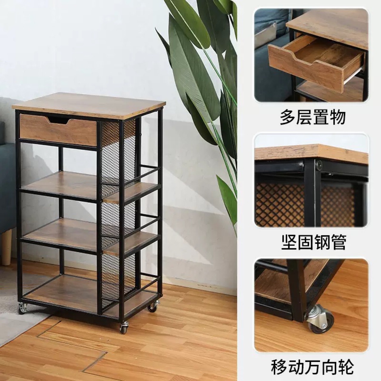 跨境热销沙发边几边桌客厅家用侧边柜床头置物架小边几可移动层架