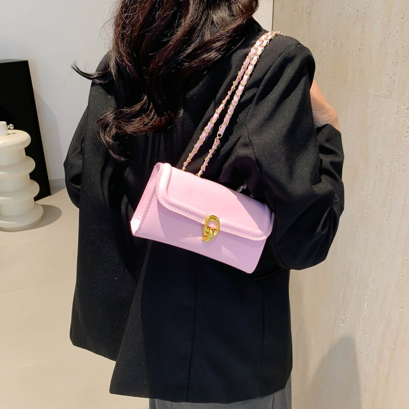 Cataramă cu lanț, ocazional, crossbody cu umăr, personalitate, culoare solidă, simplu 2024, frumos, pătrat mic, pentru femei_voghion.com