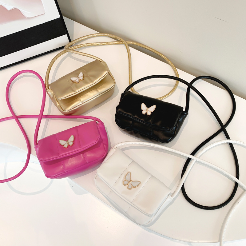 Bolso de axila con decoración de mariposa dulce 2024 textura Bolso femenino popular de este año nuevo bolso diagonal de un solo hombro mini francés