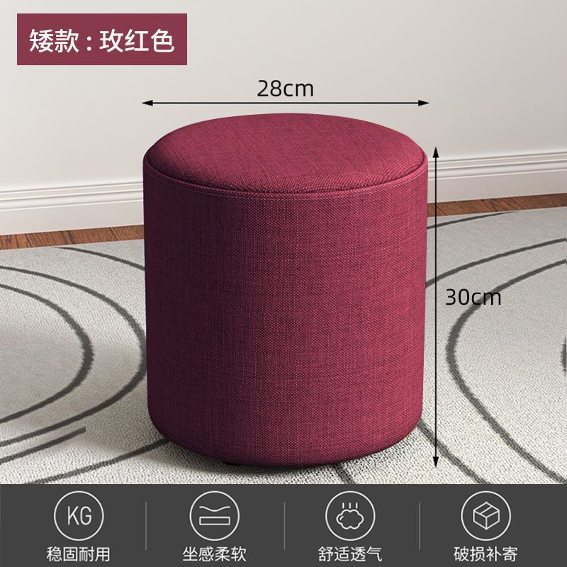 布製の小さなスツール、家庭用の低いスツール、ファッショナブルな丸いスツール、シンプルなリビングルームのソファ、靴交換用のスツール、クリエイティブなブロック|undefined