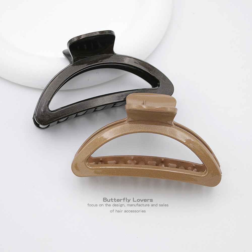 Clip de garra medio tiburón clip semicírculo arco medio grande simple horquilla hembra espalda Cabeza horquilla de alta gama clip joyería