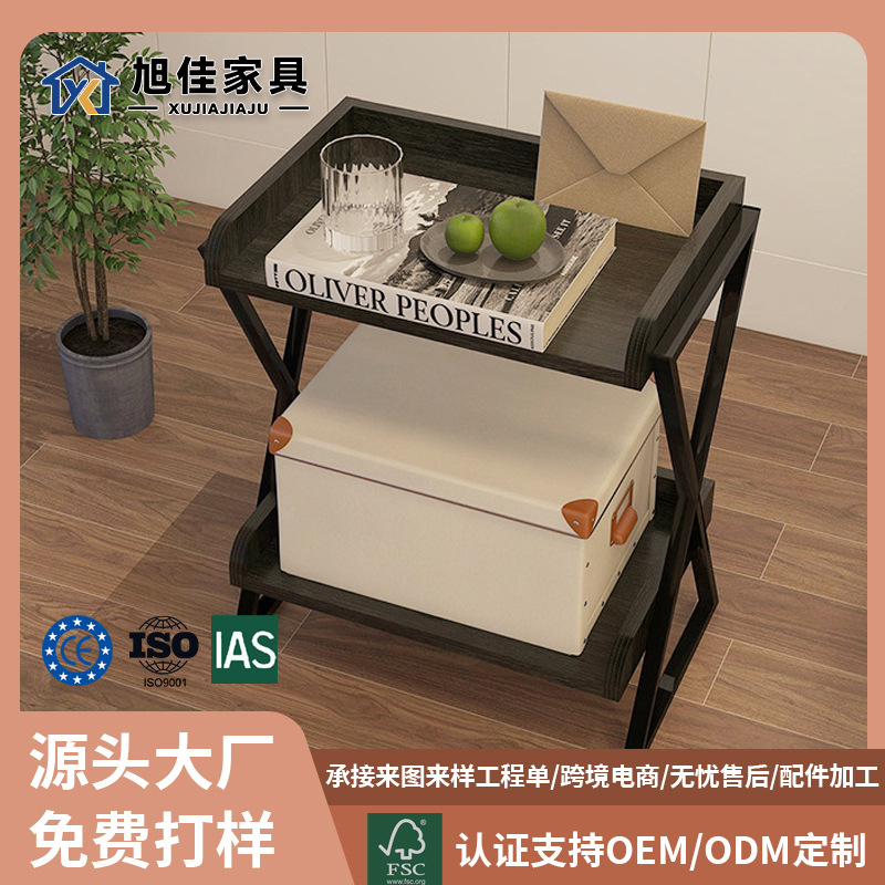 Cross-Border Two-Tier Storage Rack, Simple Living Room and Bedroom Organizer, Sofa Side Table, Corner Table, Bedside Table, Small Coffee Table, Customizable